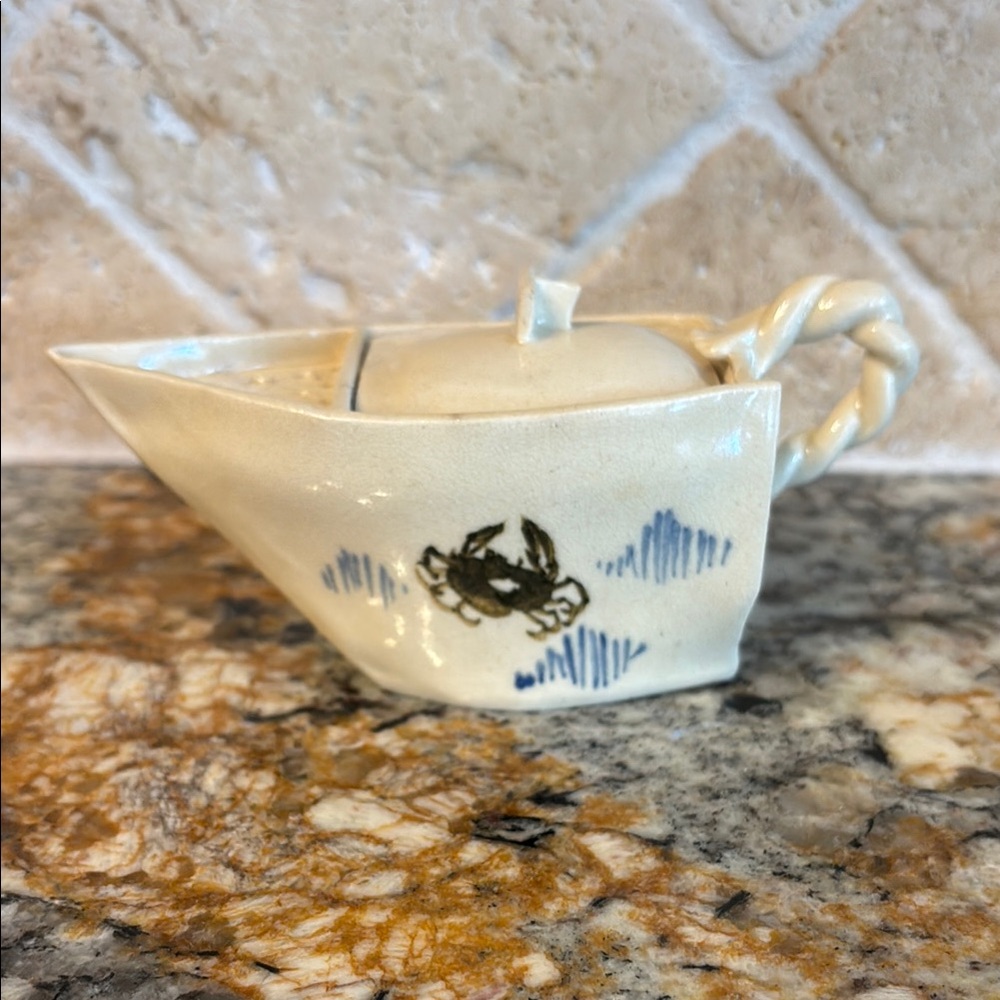 Tiny Vintage Nautical Teapot